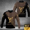 Luxury Louis Vuitton Half Black Half Brown Yellow Diagonal Lines 3D Shirt 164