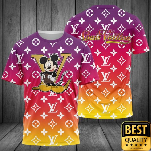 Luxury Louis Vuitton Hologram Color Monogram Pattern And Mickey 3D Shirt And Pants 166 Luxury Louis Vuitton Hologram Color Monogram Pattern And Mickey 3D Shirt And Pants 166