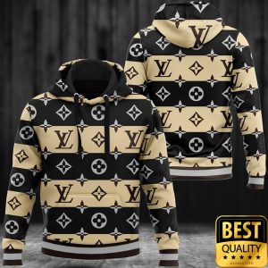 Luxury Louis Vuitton Light Yellow And Black Interleaved Pattern 3D Shirt And Pants 170