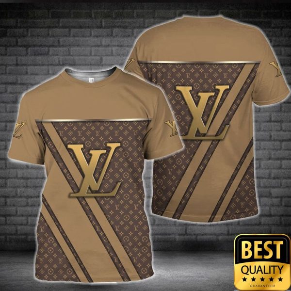 Luxury Louis Vuitton Monogram Canvas Pattern With Brown Logo 3D Shirt And Pants 171