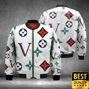 Luxury Louis Vuitton White with Colorful Patterns and Big V 3D Shirt and Pants 5