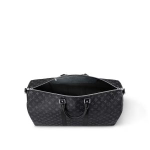 LV Keepall Bandouliere 55 Monogram Eclipse Canvas For Men, Men’s Bags, Travel Bags M40605
