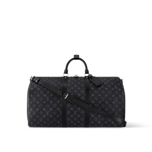 LV Keepall Bandouliere 55 Monogram Eclipse Canvas For Men, Men’s Bags, Travel Bags M40605 LV Keepall Bandouliere 55 Monogram Eclipse Canvas For Men, Men’s Bags, Travel Bags M40605