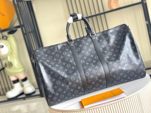 LV Keepall Bandouliere 55 Monogram Eclipse Canvas For Men, Men’s Bags, Travel Bags M40605 PA