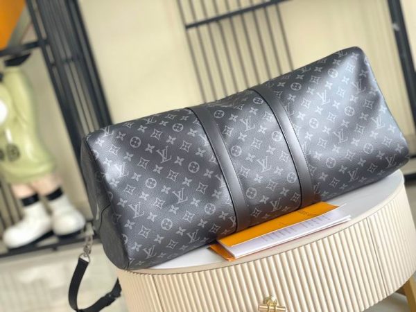 LV Keepall Bandouliere 55 Monogram Eclipse Canvas For Men, Men’s Bags, Travel Bags M40605 PA
