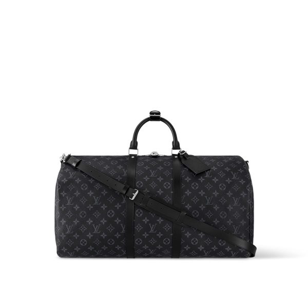 LV Keepall Bandouliere 55 Monogram Eclipse Canvas For Men, Men’s Bags, Travel Bags M40605 PA
