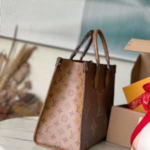 LV OnTheGo MM Monogram And Monogram Reverse Canvas For Women, Shoulder Bags M45321 3 M45321 35X27X14cm YG 3 1688148 result
