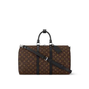 LV Keepall Bandouliere 45 Monogram Macassar Canvas For Men, Travel Bags M56711 LV Keepall Bandouliere 45 Monogram Macassar Canvas For Men, Travel Bags M56711