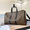 LV Keepall Bandouliere 45 Monogram Macassar Canvas For Men, Travel Bags M56711 PA