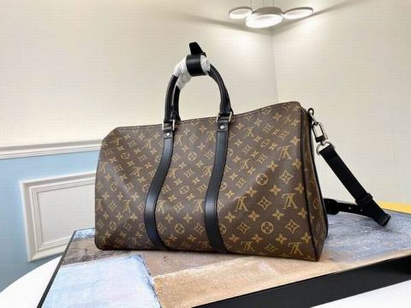LV Keepall Bandouliere 45 Monogram Macassar Canvas For Men, Travel Bags M56711 PA