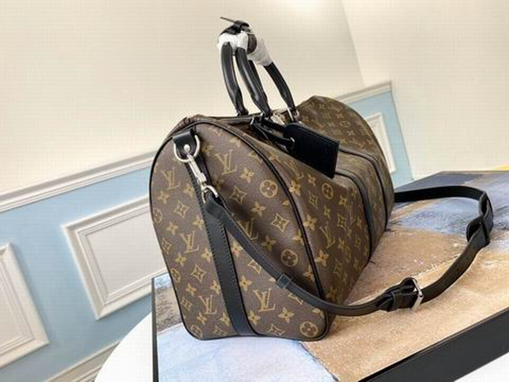 LV Keepall Bandouliere 45 Monogram Macassar Canvas For Men, Travel Bags M56711 LV Keepall Bandouliere 45 Monogram Macassar Canvas For Men, Travel Bags M56711