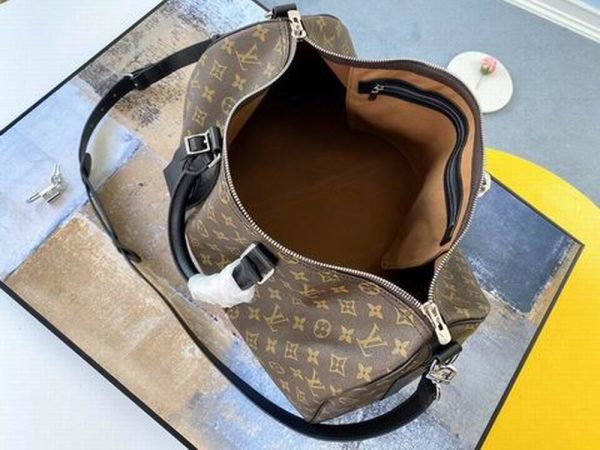 LV Keepall Bandouliere 45 Monogram Macassar Canvas For Men, Travel Bags M56711 PA