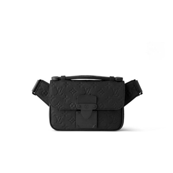 LV S Lock Sling Bag Black For Men M58487 PA