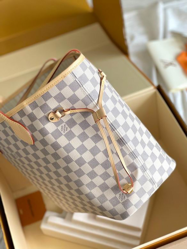 LV Neverfull MM Tote Bag Damier Azur Canvas for Women N41361 LV Neverfull MM Tote Bag Damier Azur Canvas for Women N41361