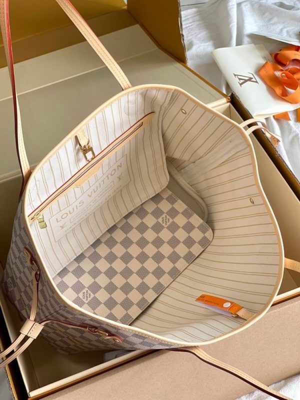 LV Neverfull MM Tote Bag Damier Azur Canvas for Women N41361 PA