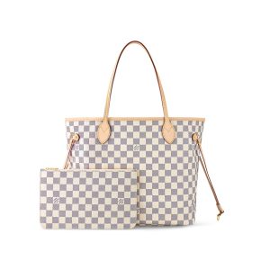 LV Neverfull MM Tote Bag Damier Azur Canvas for Women N41361 LV Neverfull MM Tote Bag Damier Azur Canvas for Women N41361