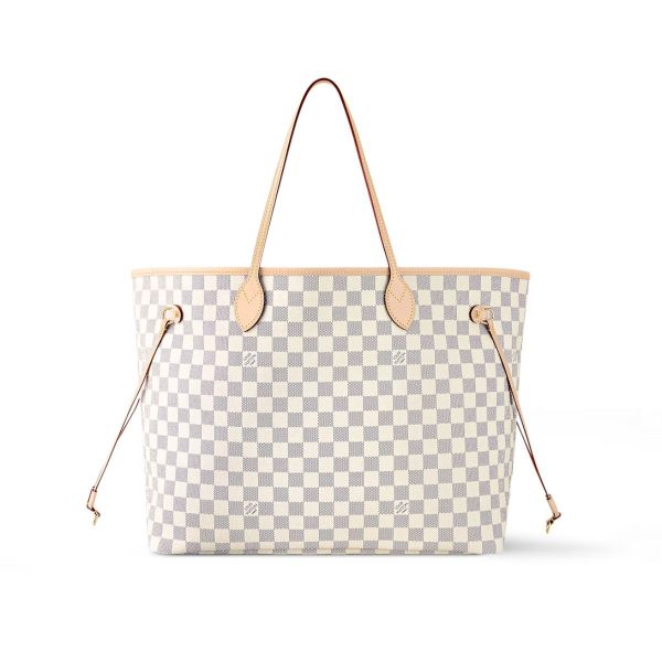 LV Neverfull GM Damier Azur Canvas Rose Ballerine Pink for Women N41604 PA