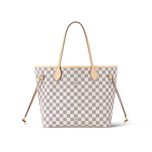 LV Neverfull MM Tote Bag Damier Azur Canvas Rose Ballerine Pink For Women N41605 LV Neverfull MM Tote Bag Damier Azur Canvas Rose Ballerine Pink For Women N41605