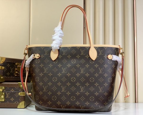 LV Neverfull MM Monogram Canvas Red For Women M46987 PA LV Neverfull MM Monogram Canvas Red For Women M46987 PA