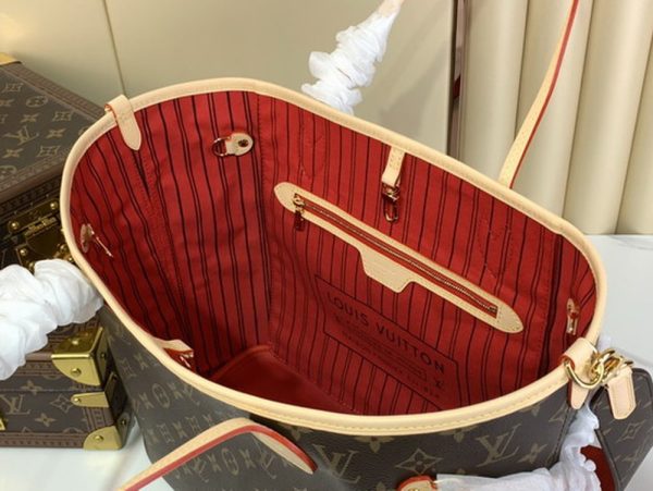 LV Neverfull MM Monogram Canvas Red For Women M46987 PA LV Neverfull MM Monogram Canvas Red For Women M46987 PA