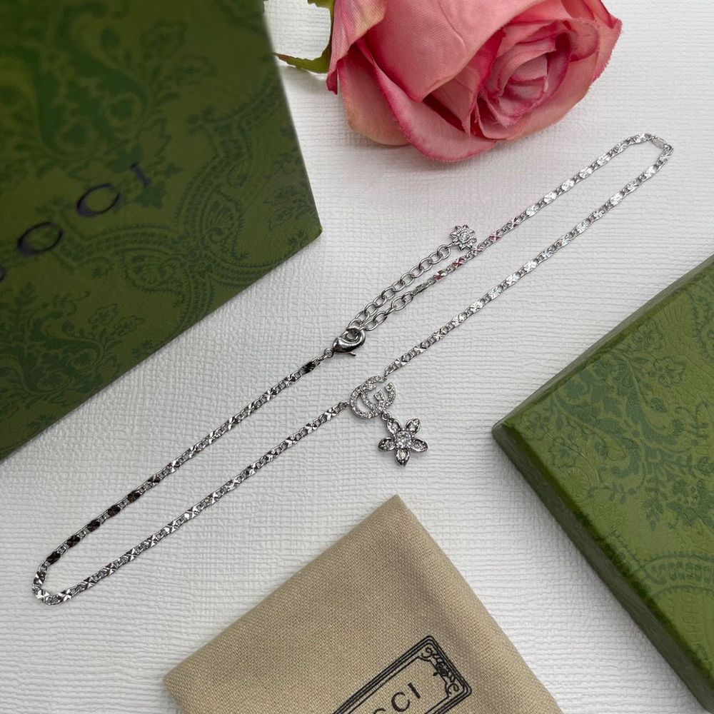 New Arrival Gucci Silver Necklace Women 079
