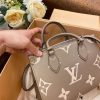 LV OnTheGo PM Bag Bicolor Light-Brown PA