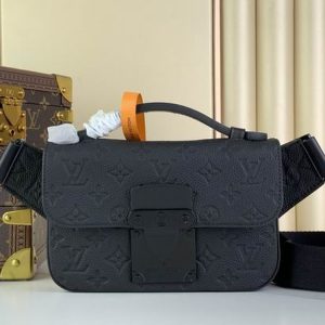 LV S Lock Sling Bag Black For Men M58487