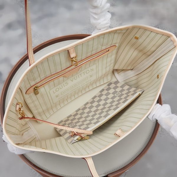 LV Neverfull GM Tote Bag Damier Azur Canvas Beige For Women N41360 PA