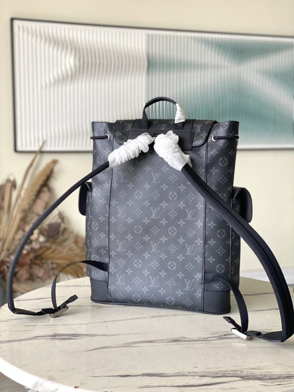 LV Christopher MM Backpack Grey For Men PA