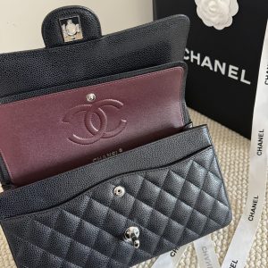 CN Classic Handbag with Silver Hardware in Black for Women A01112 3 b6ff7260