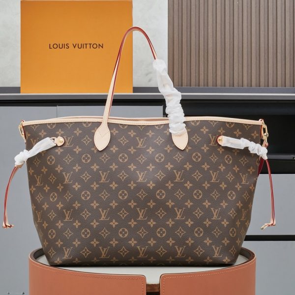 LV Neverfull GM Tote Bag Monogram Canvas Rose Ballerine Pink For Women PA