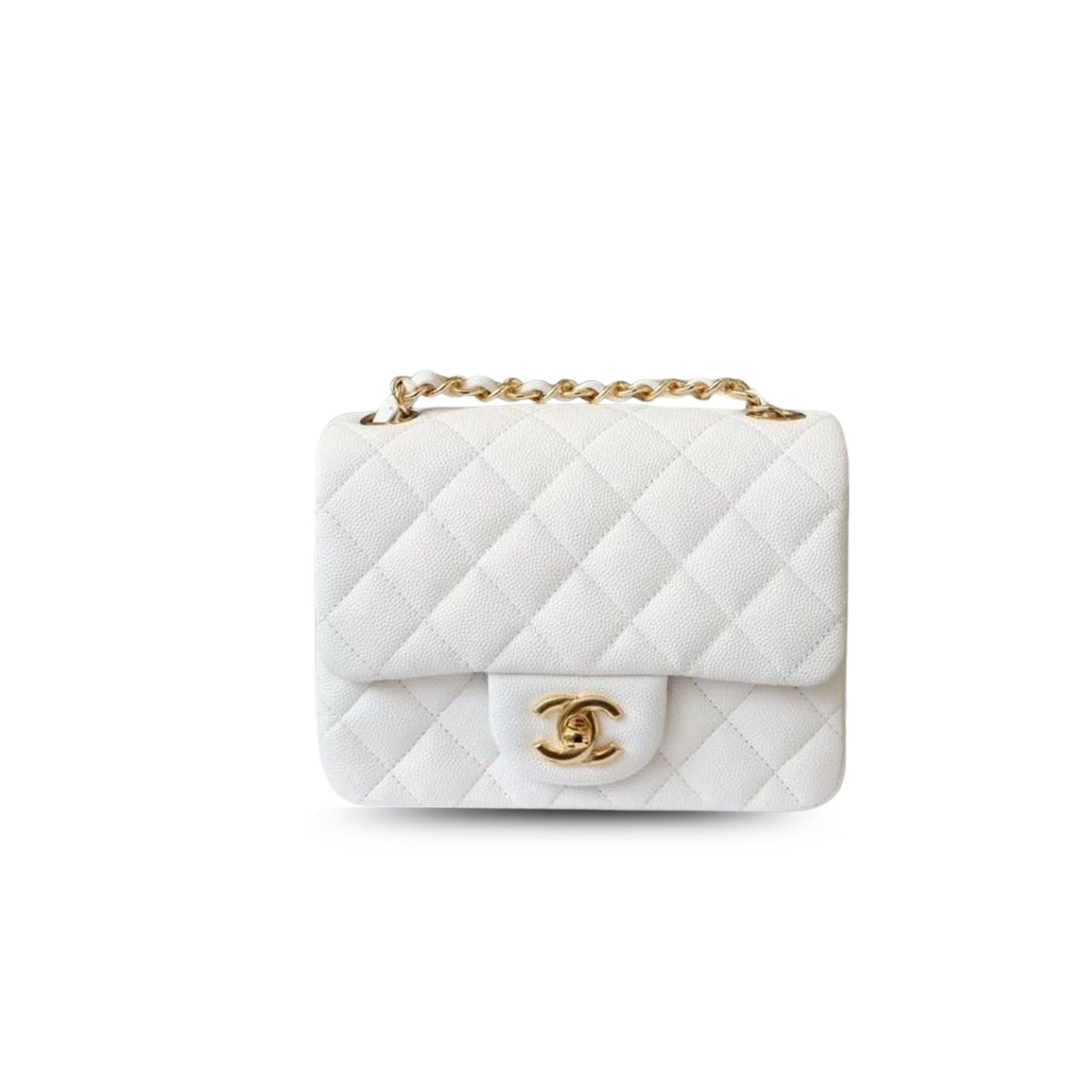 CN Classic Mini Flap Bag Golden Hardware White For Women