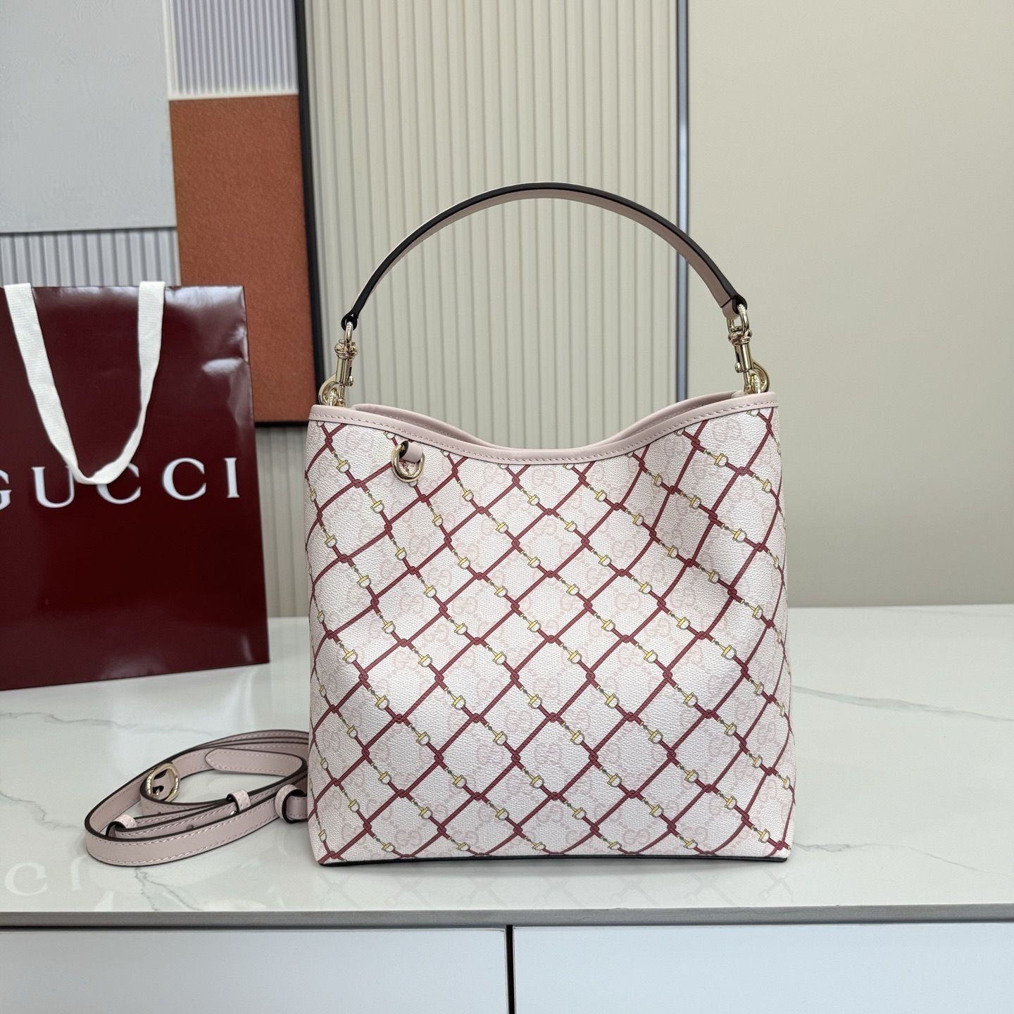 GG Emblem Small Bucket Bag 815103 GG Emblem Small Bucket Bag 815103