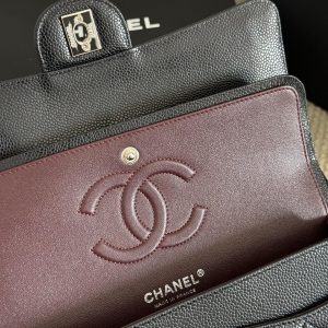 CN Classic Handbag with Silver Hardware in Black for Women A01112 4 dc85dade