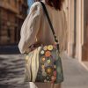 Klimt Art print Boho style Vegan Leather Bucket Bag – Crossbody Purse B011
