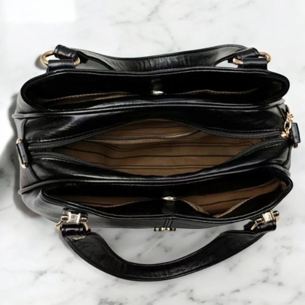 Genuine Luxury Leather Shoulder Bag – Women’s Crossbody Top Handle Tote Purse B001
