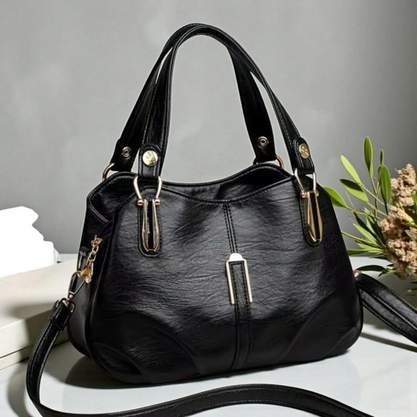 Genuine Luxury Leather Shoulder Bag – Women’s Crossbody Top Handle Tote Purse B001