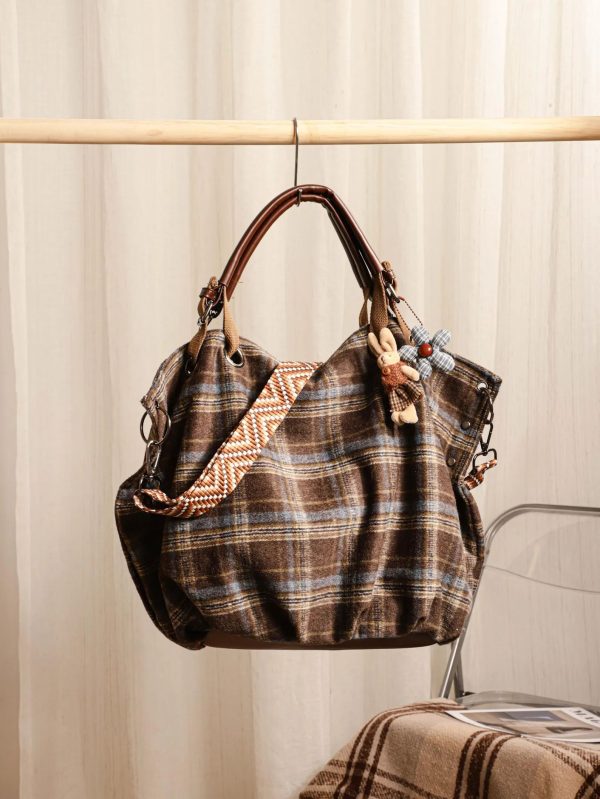 Retro Tote Bag – Shoulder Bag – Corduroy Crossbody Bag with Adjustable Strap B007 Retro Tote Bag – Shoulder Bag – Corduroy Crossbody Bag with Adjustable Strap B007