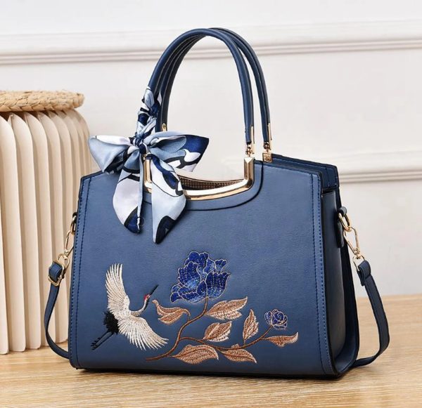 Handmade-Embroidered leather Bag – Elegant Style B003