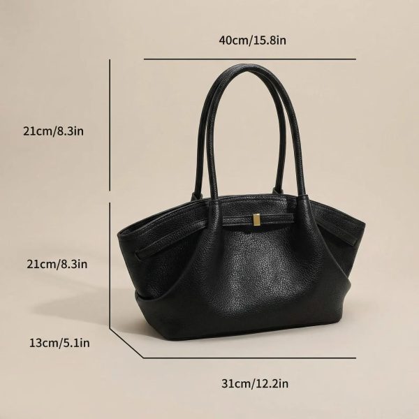 Leather Shoulder Tote Bag – Everyday Work Handbag B005
