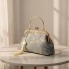 Vintage Floral Embroidered Silk Clutch Bag – Elegant Square Crossbody for Weddings & Evening Events B013