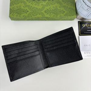 GG Black Leather Bi-Fold Wallet 365464