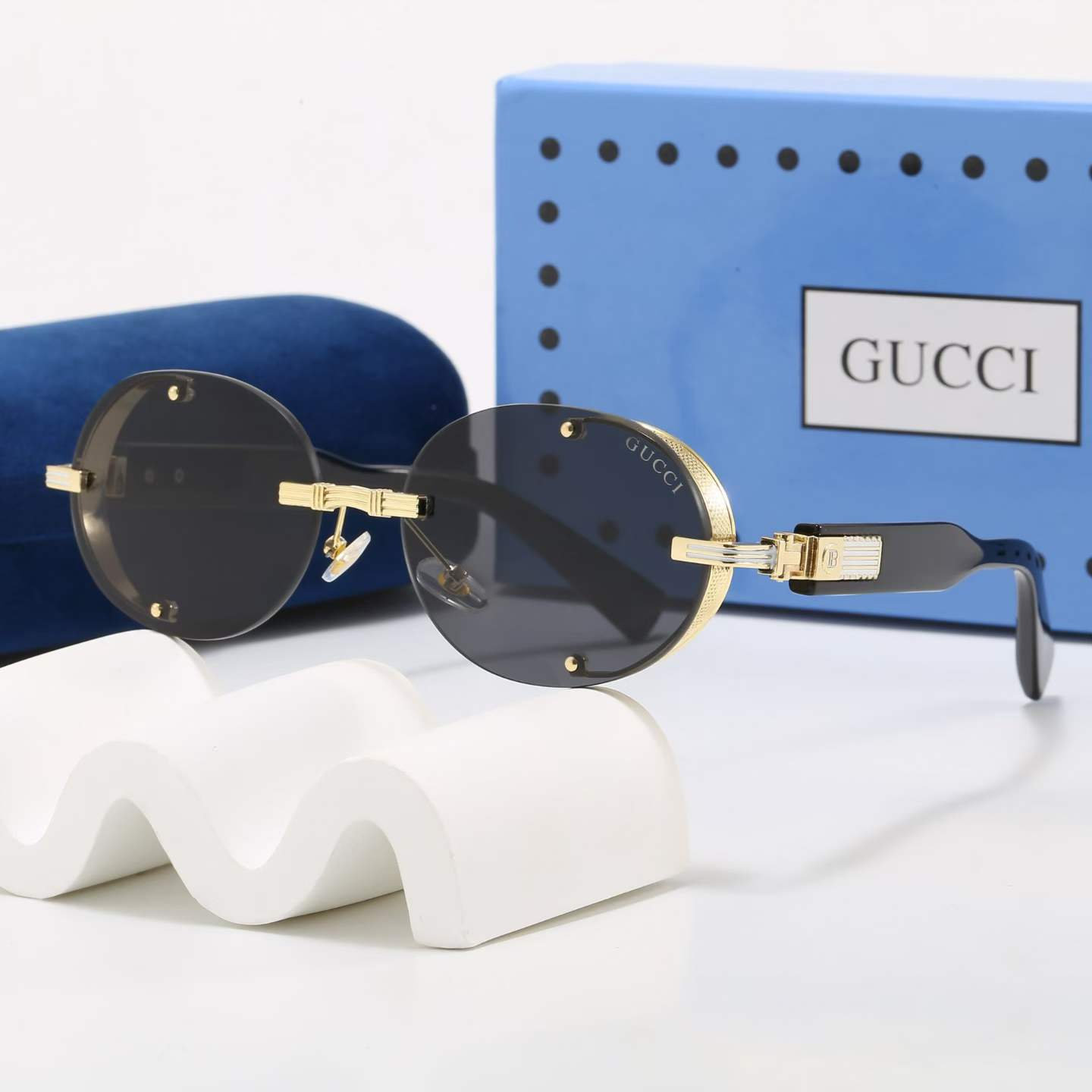 GG Frameless Oval Sunglasses S35122