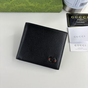 GG Black Leather Bi-Fold Wallet 365464-1