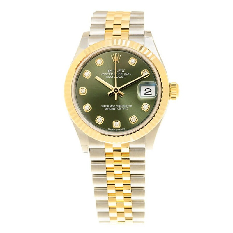 Rolex Datejust 31 Olive Green Diamond Dial Automatic Watch