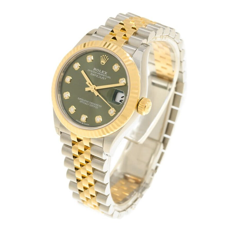 Rolex Datejust 31 Olive Green Diamond Dial Automatic Watch