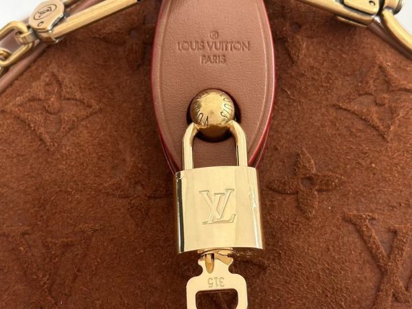 LV Speedy Bandoulière 30 Brown Monogram Suede Bag