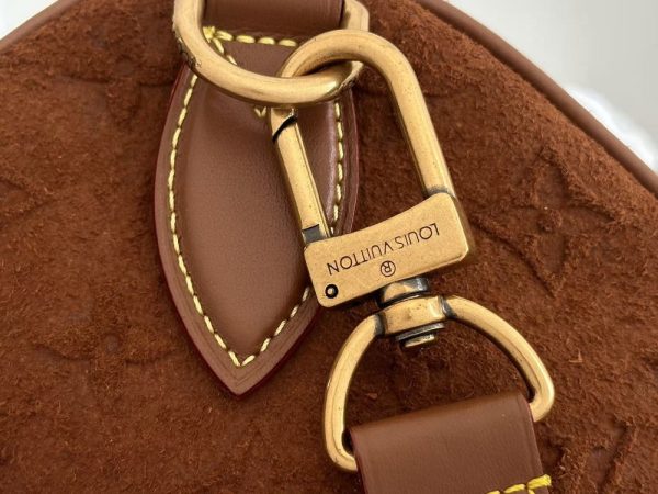 LV Speedy Bandoulière 30 Brown Monogram Suede Bag