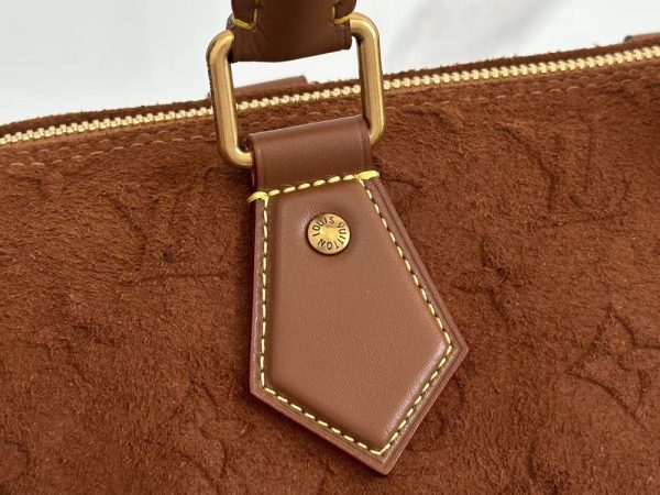 LV Speedy Bandoulière 30 Brown Monogram Suede Bag