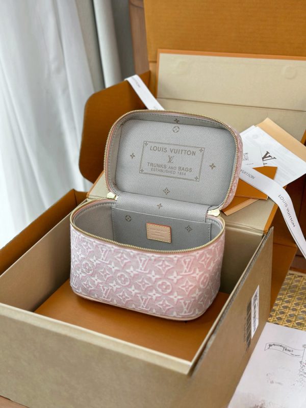 LV Nice Mini Monogram Emblème Pink Vanity Bag BC